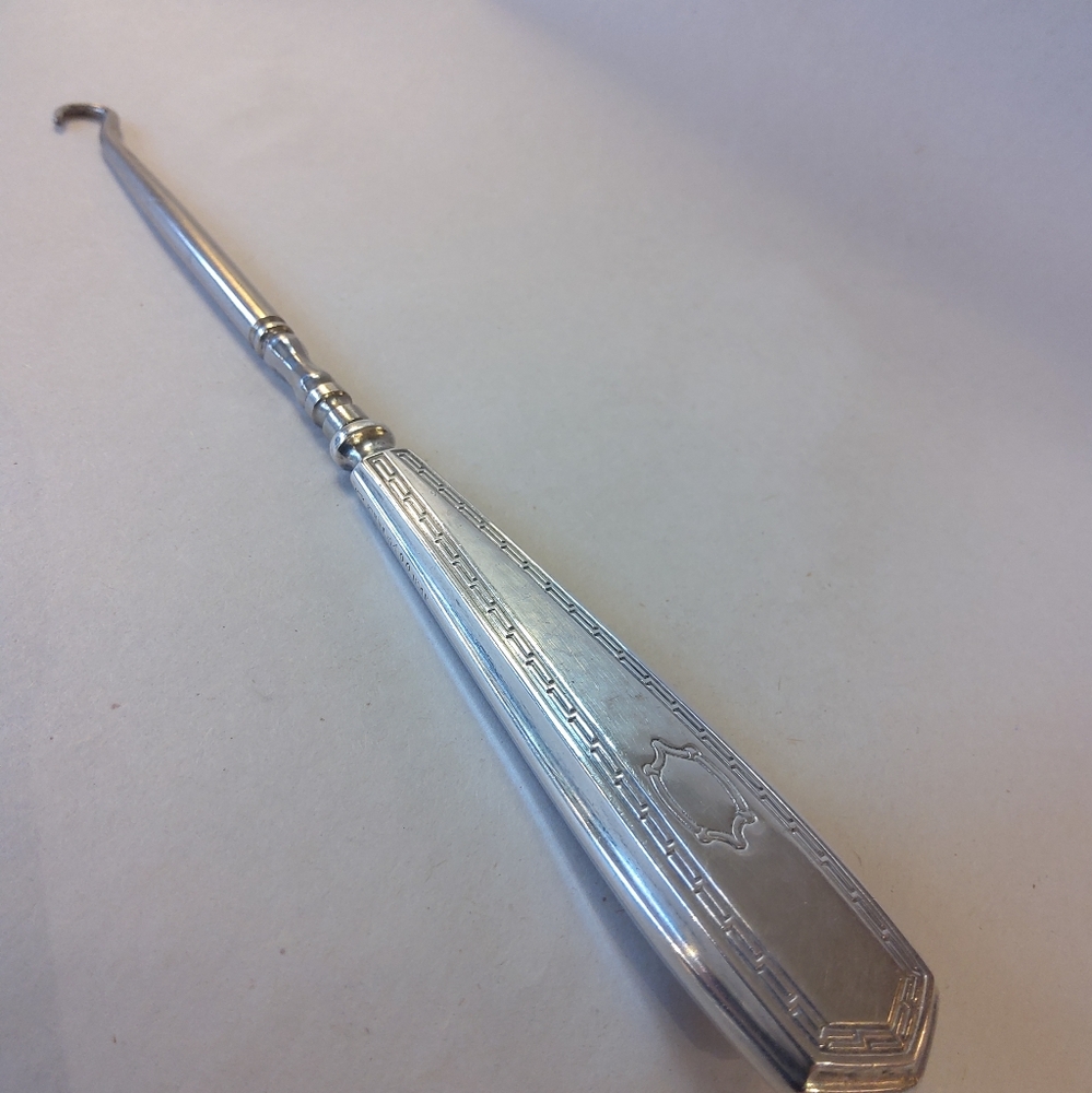Antique Victorian Sterling Button Hook Steampunk … - image 1
